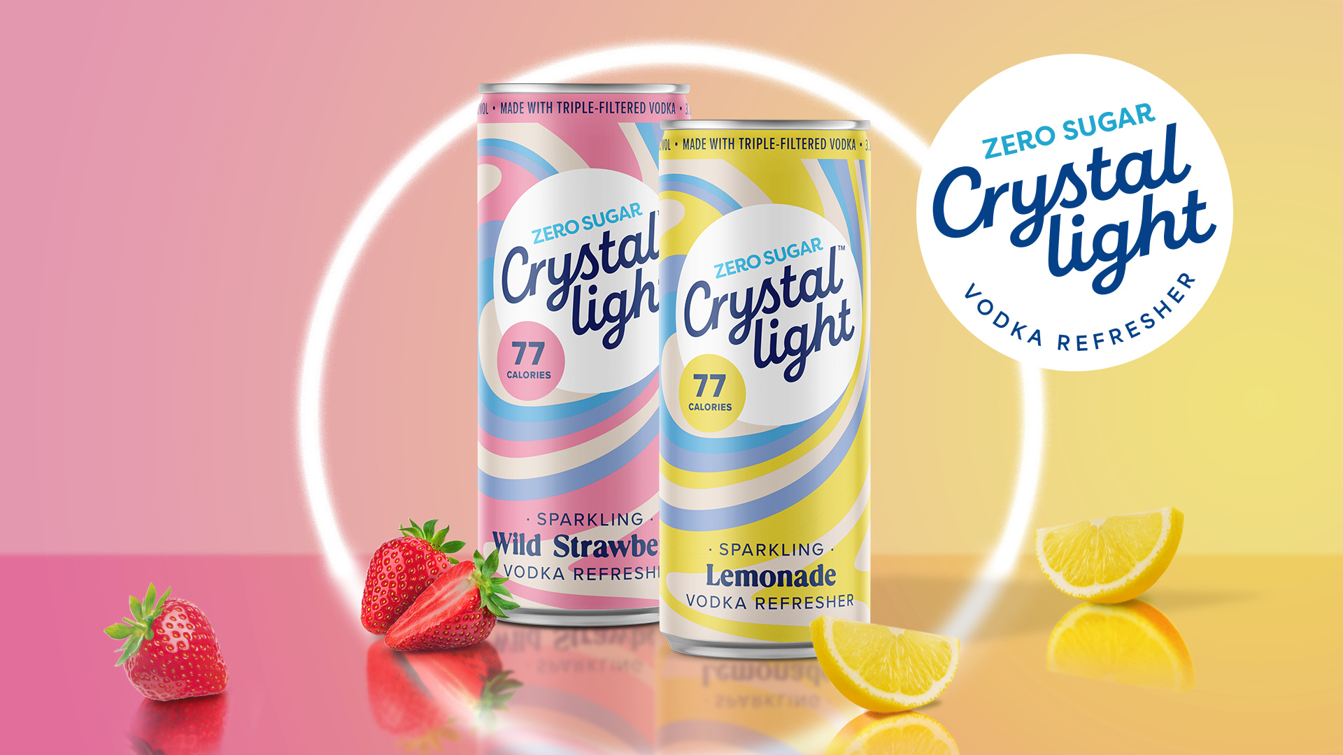 Crystal Light Seltzers Gradient Two Cans Shot