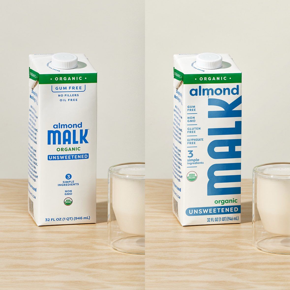 MALK Almond Oat Milk Packaging