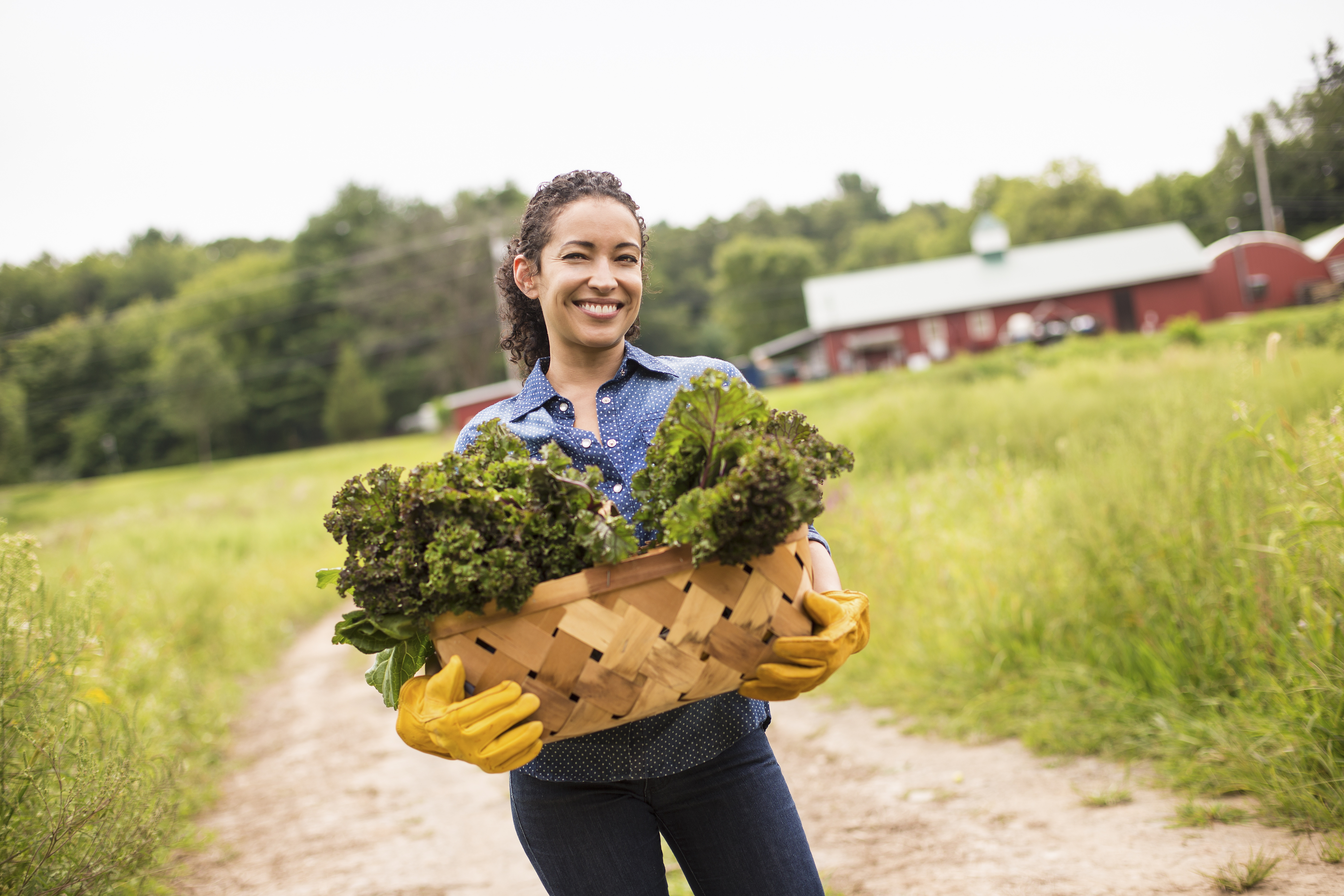 Regenerative Farming Woman with Basket